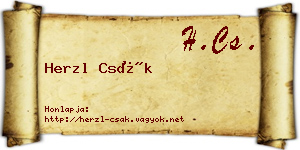 Herzl Csák névjegykártya